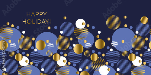 Abstract pattern with blue and gold circles