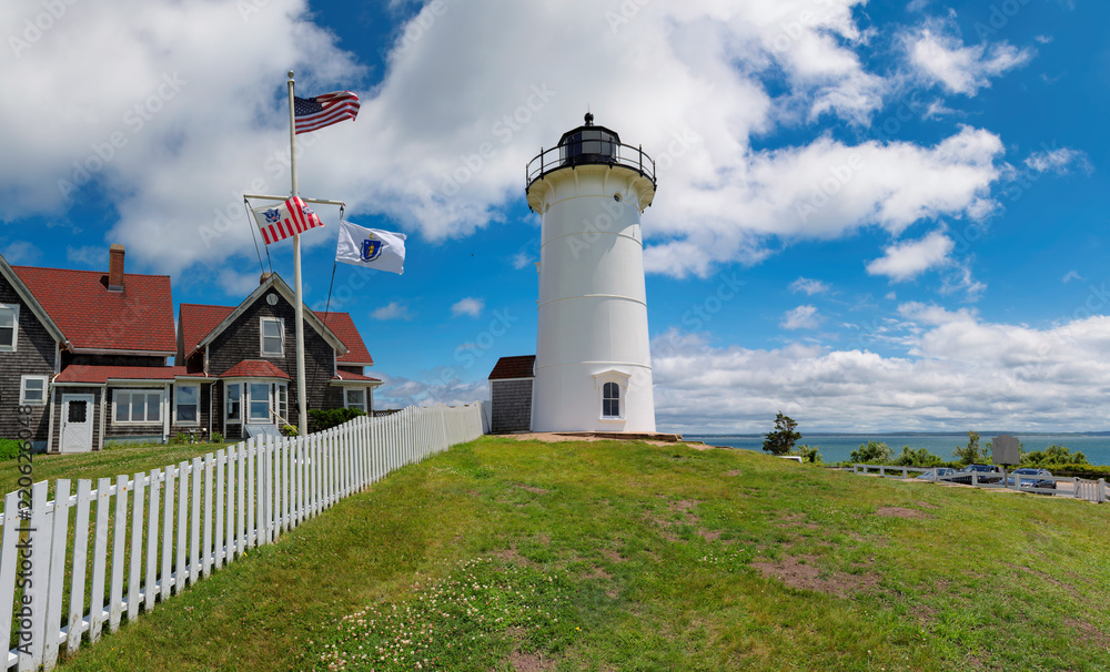 Panoramic view of Nobska Lighthouse, Woods Hole, Cape Cod, New England, Massachusetts, USA.