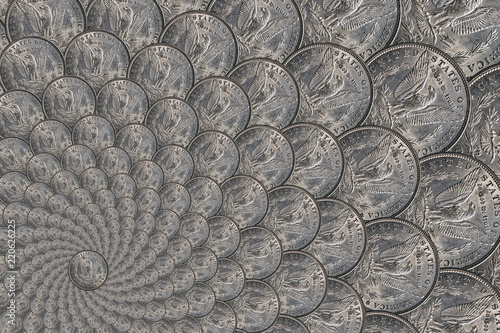 Pattern from a silver coins of a Morgan dollar photo