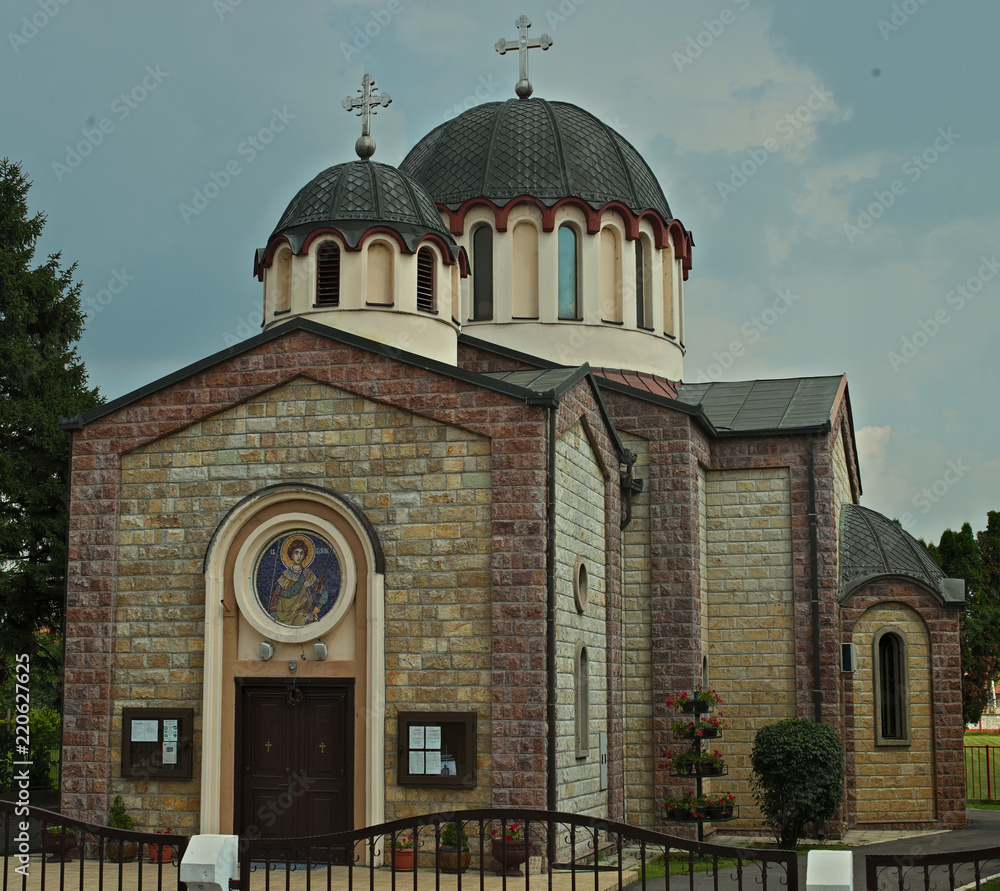 Obraz premium Front view on orthodox church in Temerin, Serbia