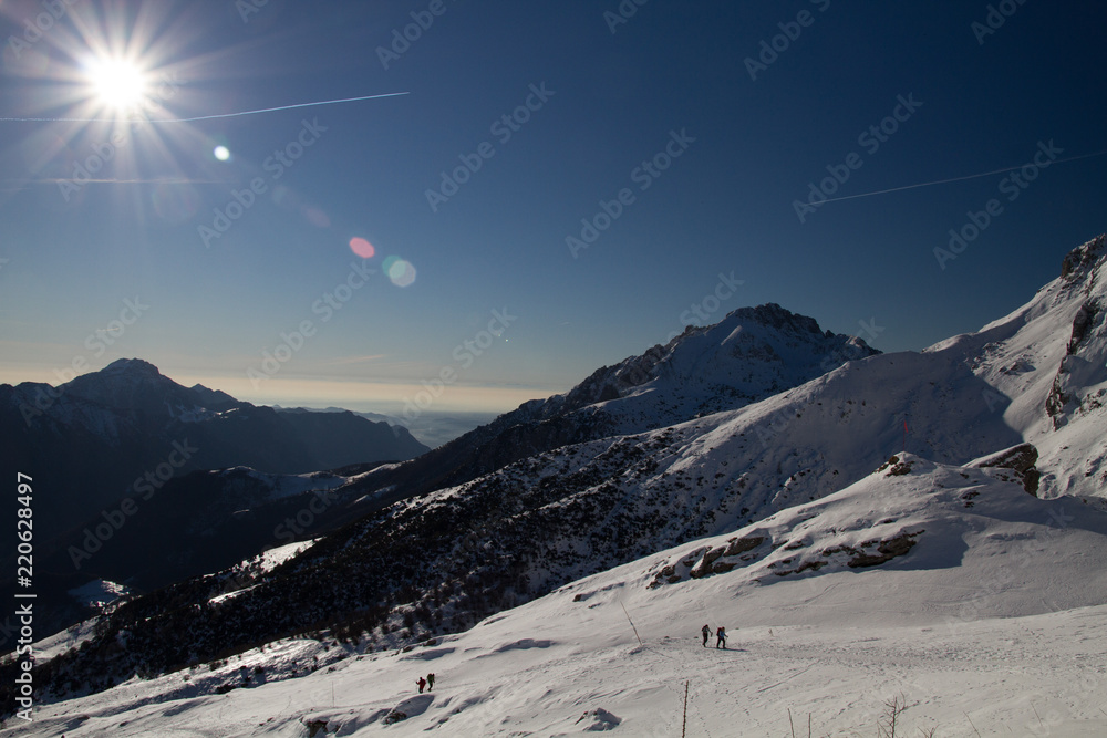 Fototapeta premium Panorama invernale delle Alpi