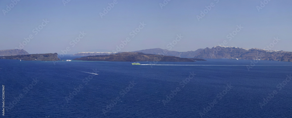 Panorama view Santorini islands, Grees Panorama view Santorini islands, Grees
