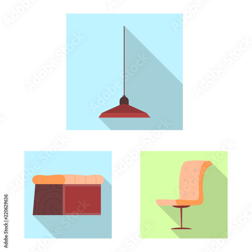 Isolated object of furniture and apartment sign. Collection of furniture and home stock symbol for web.