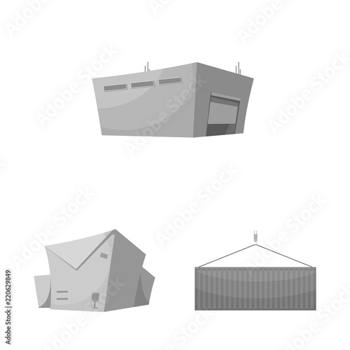 Vector design of goods and cargo icon. Set of goods and warehouse stock symbol for web.