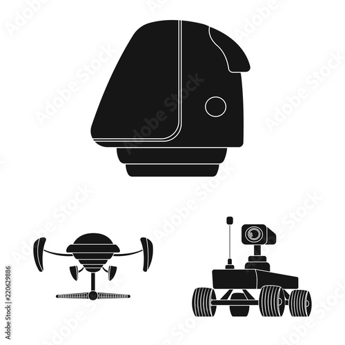 Isolated object of mars and space symbol. Collection of mars and planet stock symbol for web.