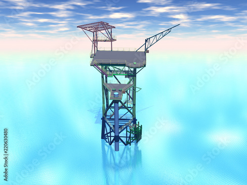 Ölbohrplattform im Meer