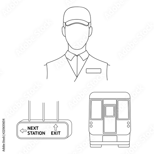 Metro, subway outline icons in set collection for design.Urban transport vector symbol stock web illustration.