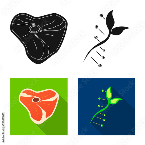 Vector design of genetic and plant symbol. Set of genetic and biotechnology stock symbol for web.