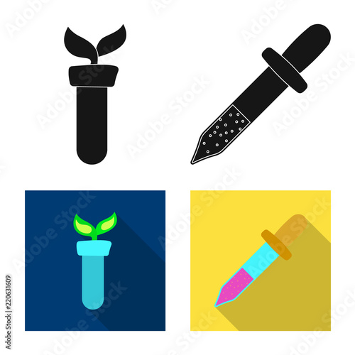 Vector illustration of genetic and plant sign. Set of genetic and biotechnology stock vector illustration.