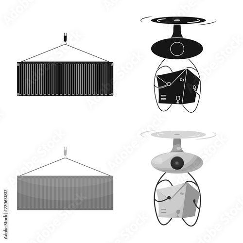 Vector design of goods and cargo symbol. Collection of goods and warehouse stock symbol for web.