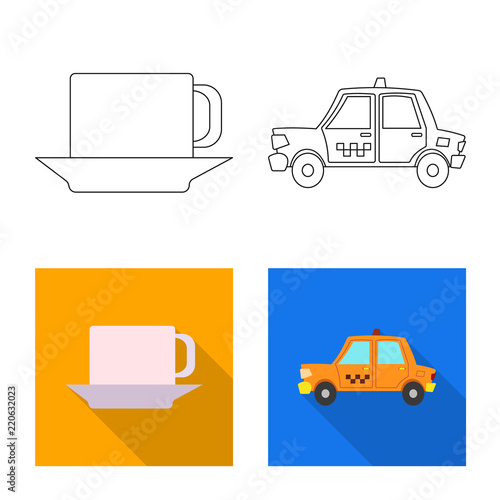 Isolated object of airport and airplane sign. Collection of airport and plane stock vector illustration.