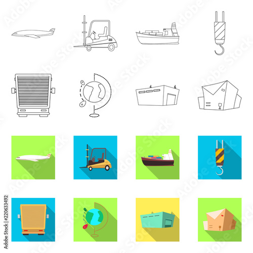 Isolated object of goods and cargo icon. Set of goods and warehouse vector icon for stock.