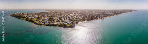 Aerial view of Woody Point and Margate on Redcliffe peninsula, Brisbane, Australia photo