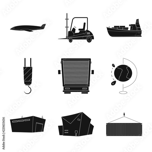 Vector design of goods and cargo symbol. Set of goods and warehouse vector icon for stock.