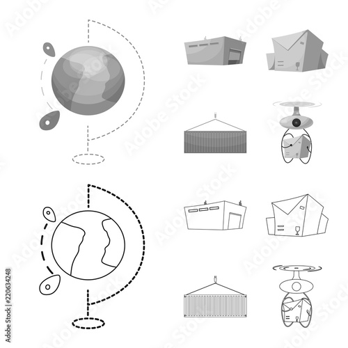 Vector design of goods and cargo icon. Collection of goods and warehouse vector icon for stock.