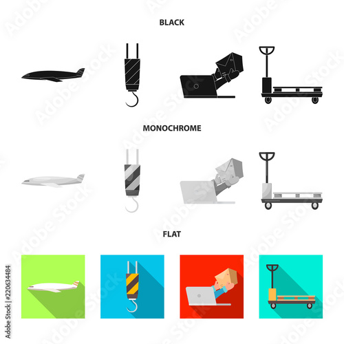 Isolated object of goods and cargo symbol. Set of goods and warehouse stock symbol for web.