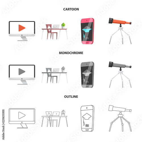 Vector design of education and learning logo. Collection of education and school vector icon for stock.