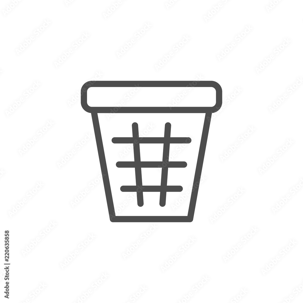 Trash basket line icon Trash basket line icon