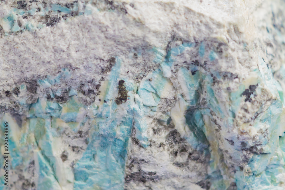 natural stone texture.Abstract black, white and  turquoise background