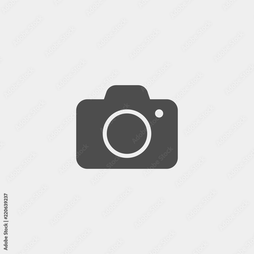 Photo camera flat vector icon