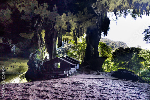 Structure within Great Cave chamber, Niah Nation Park, Sarawak photo