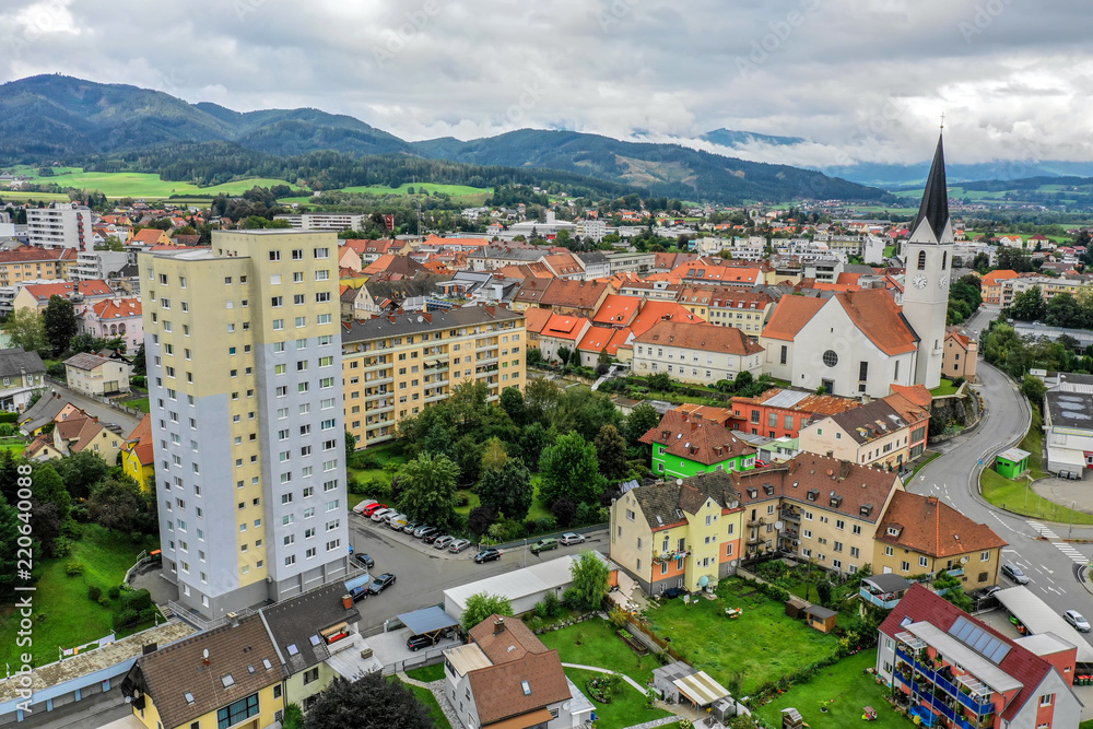 Drone view on the Austrian city Knittelfeld