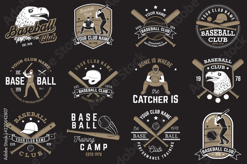 Baseball club badge. Vector illustration. Concept for shirt or logo, print, stamp or tee.
