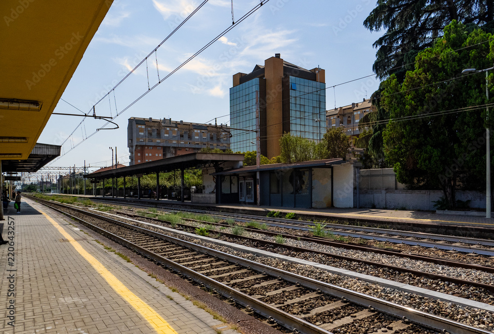 Naklejka premium railway station of a provincial town, Italy