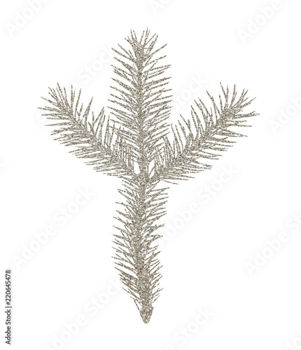 Silver glitter twig of Chri...