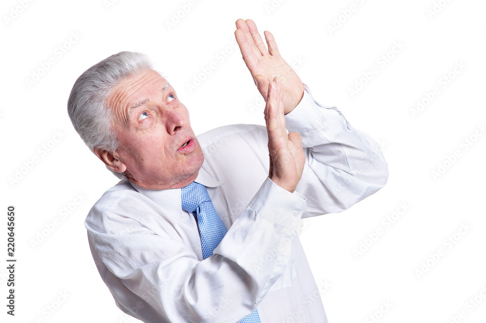 Portrait of a mature businessman isolated on white background Portrait of a mature businessman isolated on white background