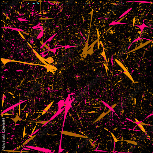 Vector seamless sport pattern with ink blots and brush strokes. Colorful creative sport pattern, blots, brush style. Creative seamless pattern and vector blots, brush, strokes. Grunge camouflage print
