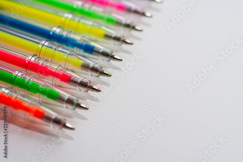 Multicolored pencils isolated on white background