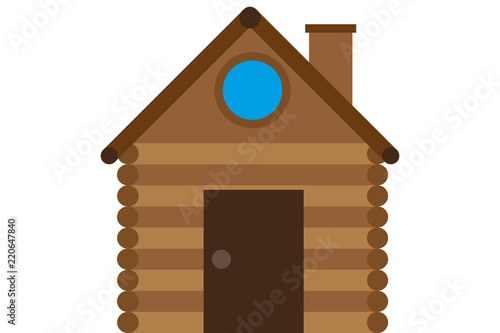 Cabaña de madera y de montaña.