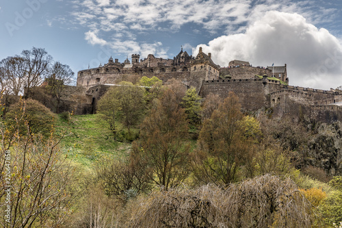 The famous Castle of Edinburgh under a blue sky