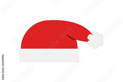 Gorro de papa noel sobre fondo blanco.