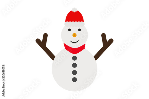 Muñeco de nieve con gorro y bufanda. 