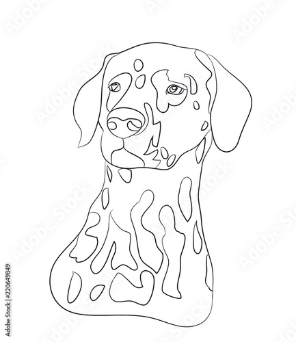 dog portrait, lines, vector