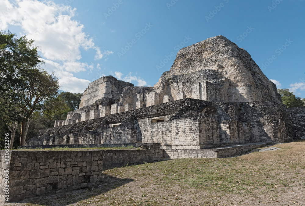The ruins of the ancient Mayan city of Becan, Campeche, Mexico