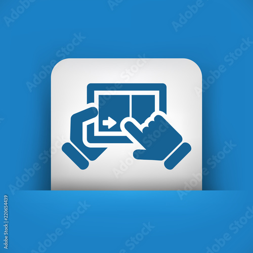 Touchscreen sliding icon