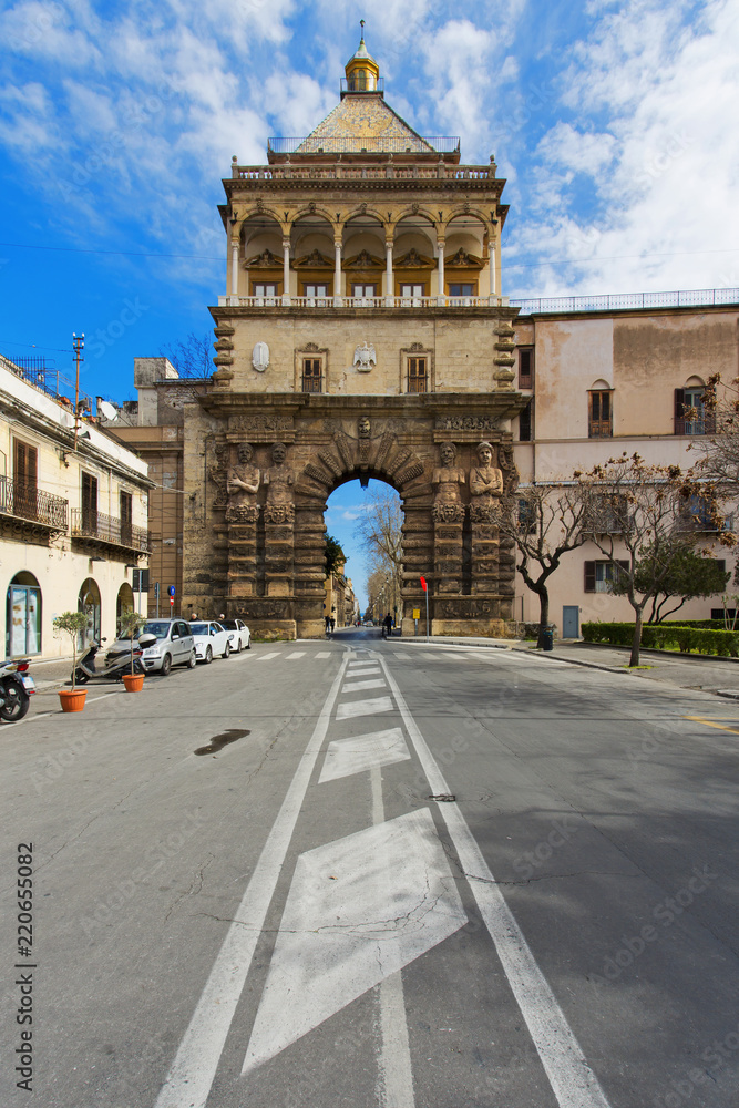 View of Porta Nuova in Palermo