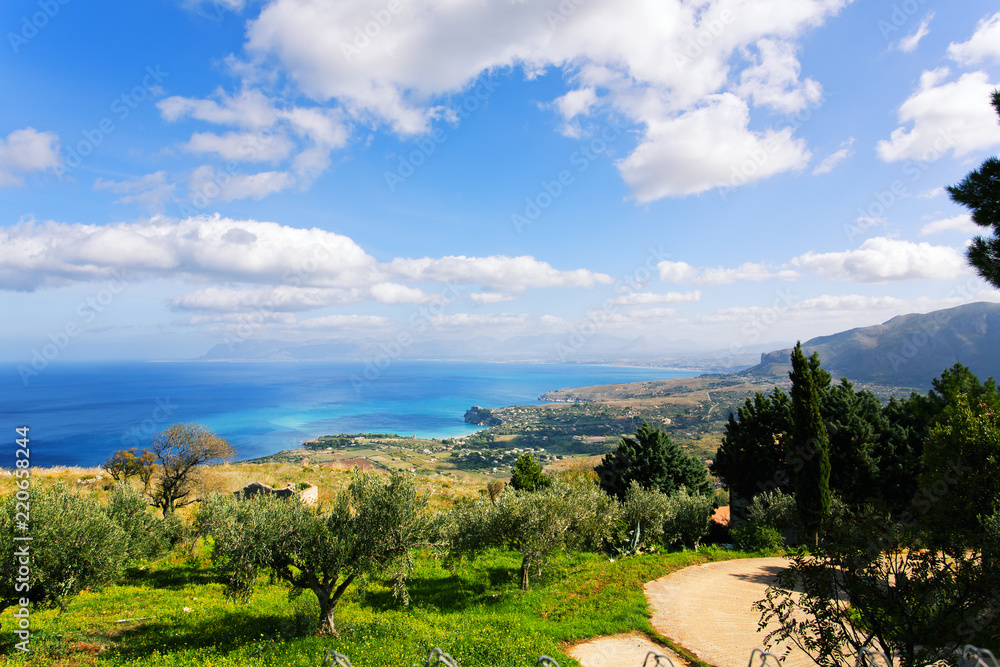 Obraz premium A beautiful view of Visicari, marine area of Castellammare del Golfo