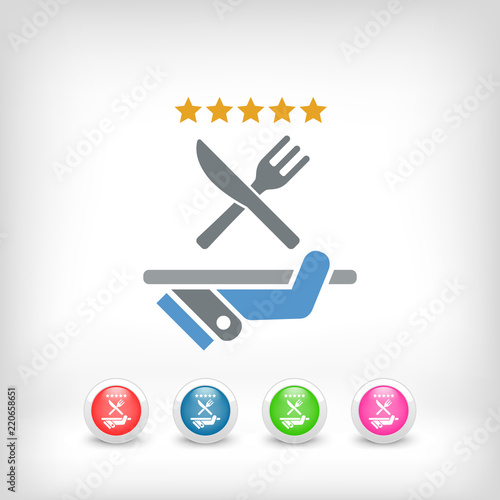 Restaurant icon. Top rating.