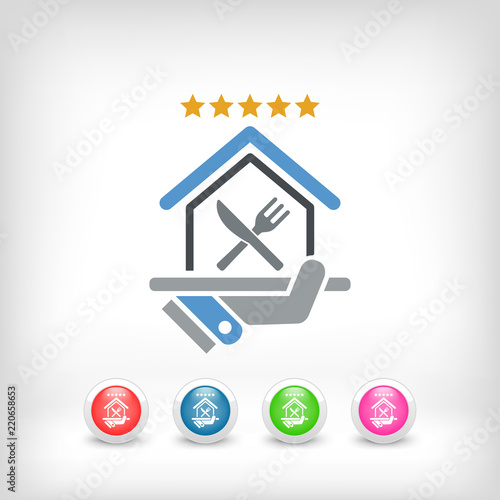 Restaurant icon. Top rating.