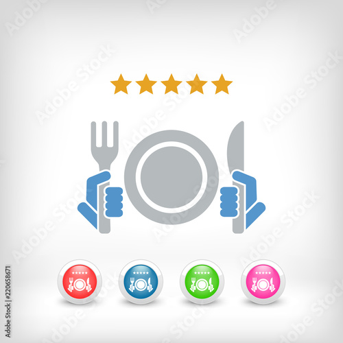 Restaurant icon. Top rating.