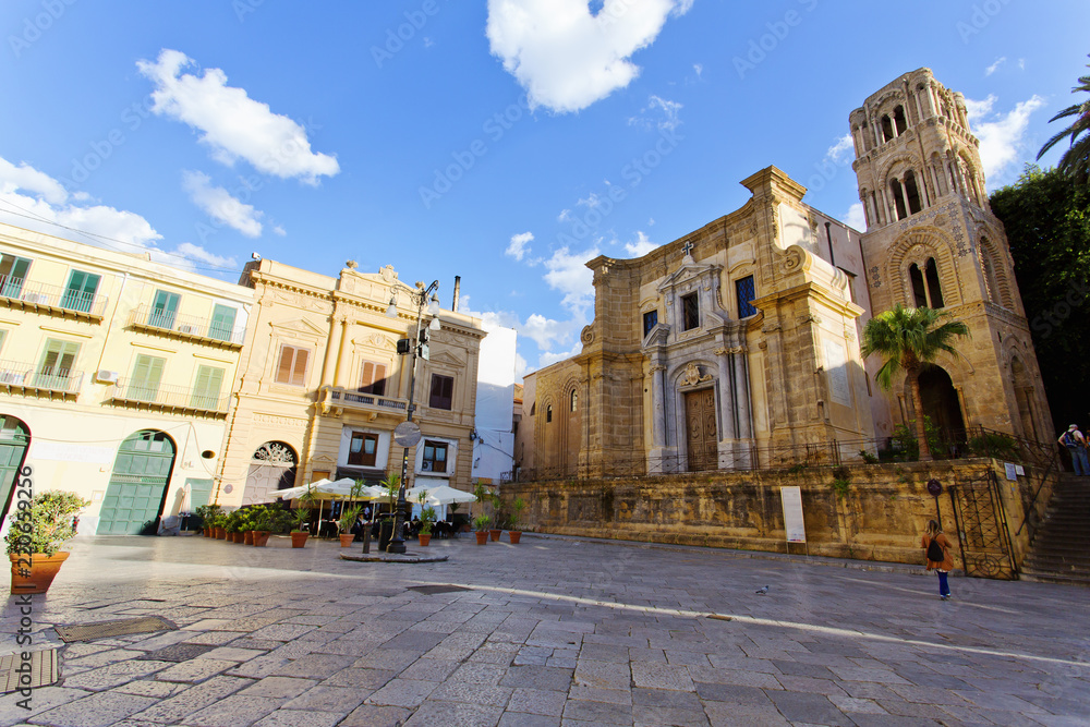 Beautiful view of Piazza Bellini in Palermo, Beautiful view of Piazza Bellini in Palermo,