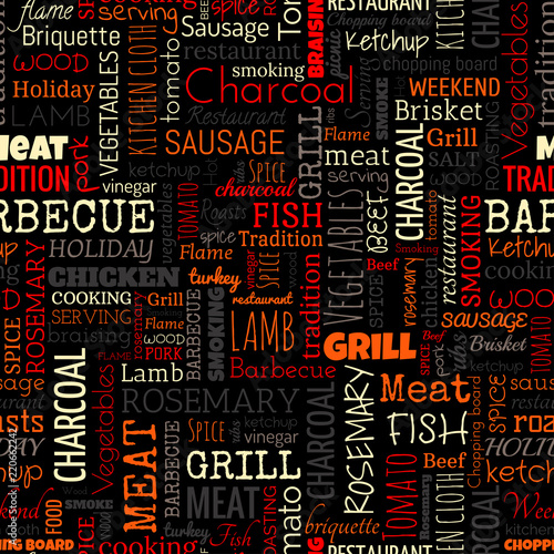 BBQ word seamless pattern