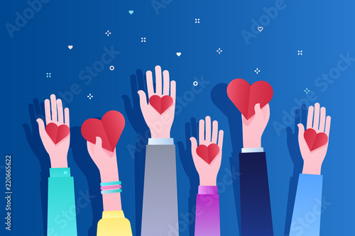 Concept of charity and donation. Give and share your love to people.