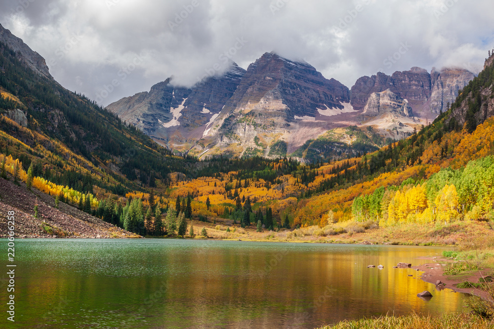 Maroon Bells Autumn Reflection Aspen Colorado Maroon Bells Autumn Reflection Aspen Colorado