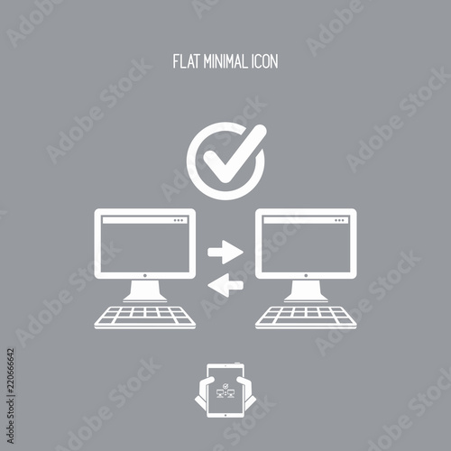 Check compueter transfer - Flat minimal icon