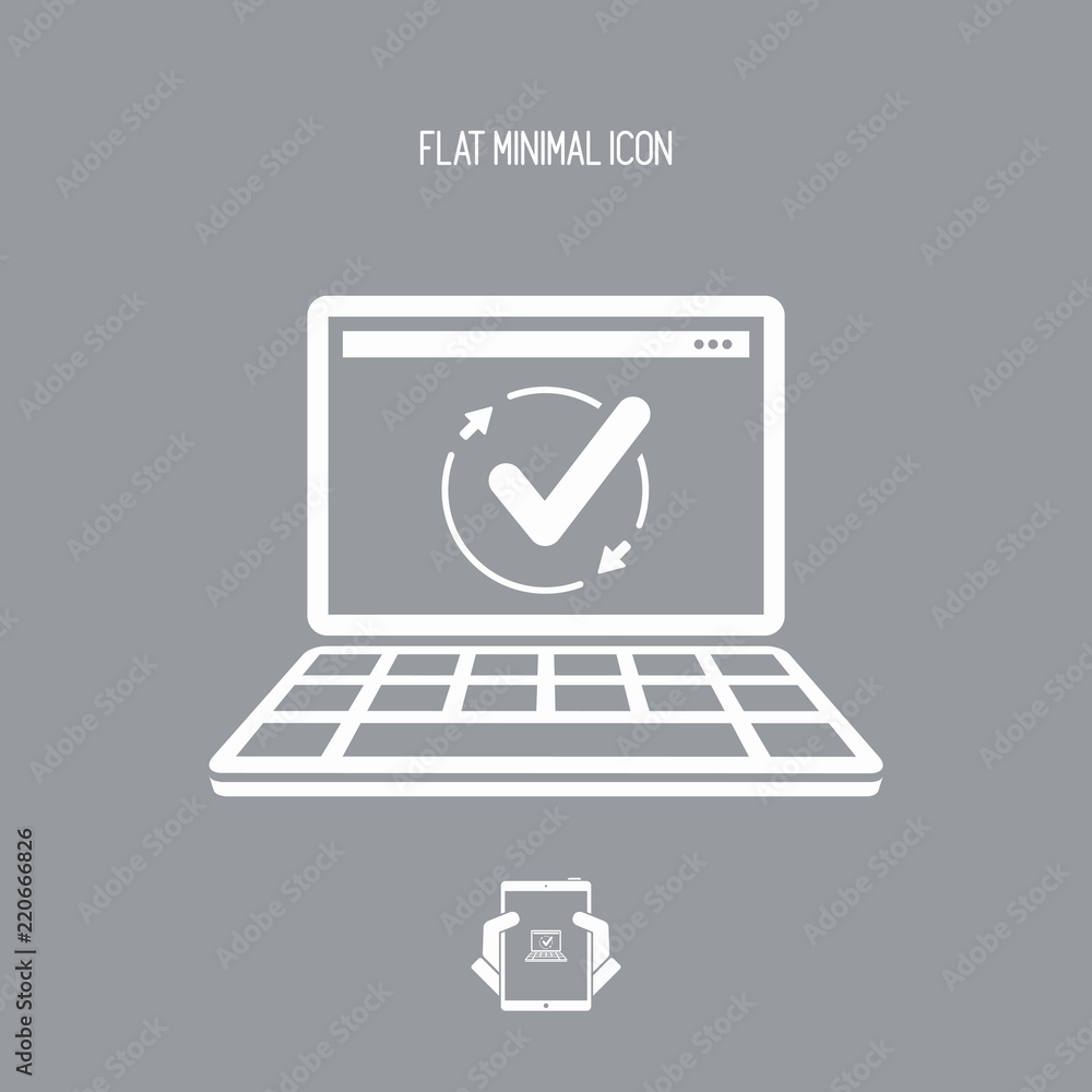 Check for computer updates - Flat minimal icon Check for computer updates - Flat minimal icon